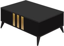 Kavos staliukas Kalune Design Gold, antracito sp./juoda sp., 60 cm x 90 cm x 36 cm