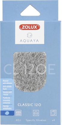 Piederumi filtram Zolux Aquaya Anti-Nitrate Foam Classic 120, pelēka krās.