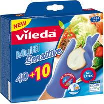 Pirštinės Vileda Multi Sensitive Latex 146083, mėlyna sp., M/L, 50 vnt.