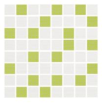 Flīzes, keramika VERNO MOSAIC WHIT-GREE 25X25 (9, 25 cm x 25 cm, balta krās./zaļa krās.