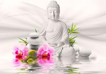 Fototapete Artgeist Buddha And Orchids MNEW010692SAM, 105 cm x 147 cm