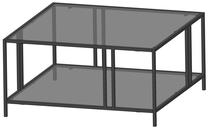 Kavos staliukas Kalune Design Uranüs, juoda sp./pilka sp., 80 cm x 80 cm x 40 cm