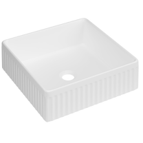 Vonios praustuvas Invena Glamour, keramika, 36 cm x 36 cm x 12 cm, balta sp.