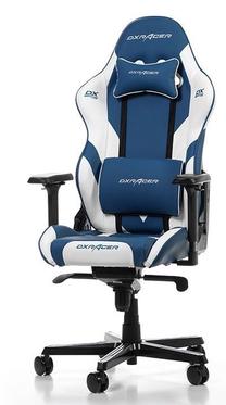 Игровой стул DXRacer Gladiator G001-BW, 43 x 50 x 143 см, синий цв./белый цв.