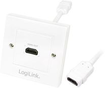 Vads Logilink HDMI Wall Mount Plate AH0014 HDMI A male, HDMI A female, balta krās.