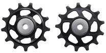 Galiniai pavarų perjungiklio ritinėliai Shimano RD-M9100, metalas, juoda sp., 2 vnt.