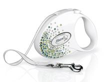 Автоматический поводок Flexi Glam Splash 2007, белый цв./зеленый цв., S 3м