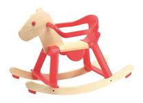 Supamas arkliukas Djeco Rock It Horse, plastikinis, mediena, raudona sp.