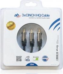 Kabelis IPBox 3 x RCA - 3 x RCA 79313 3 x RCA male, 3 x RCA male, 1.5 m, melna krās.