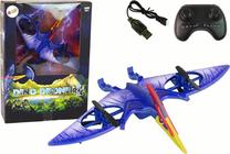 Радиоуправляемый динозавр Lean Toys Dino Drone Pterozaur, 28 см, синий цв.