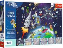 Пазл Trefl The Treflik Family Space 16541, 19 см x 28 см, 100 шт., многоцветный