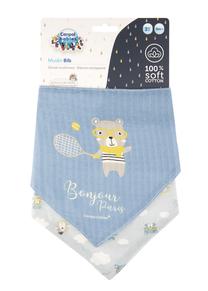 Lācīte zīdainim Canpol Babies Bonjour Paris 26/900, zila krās., kokvilna, 0 mēn., 2 gab.