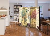 Širma Artgeist Nouvelle Carte Du Monde Paravent107, įvairių spalvų, 225 cm x 172 cm
