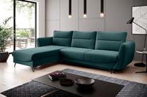 Kampinė sofa Silva Velvetmat 38, žalia sp., kairinė, 201 x 276 cm x 100 cm