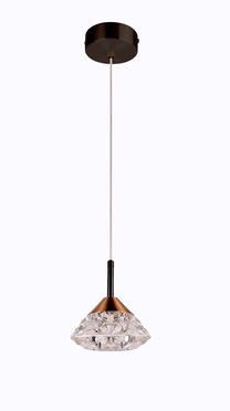 Valgusti rippuv Domoletti Shiny AP-9820-01-7903-062, LED, 3000 °K, 1 x 6 W, läbipaistev v. / messing v.