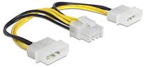 Adapteris Delock 8 pin, Molex male x 2, 0.15 m, dzeltena krās.
