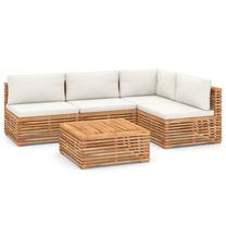 Āra mēbeļu komplekts VLX 5 Piece Garden Lounge Set, krēmkrāsas krās., 4 sēdvietas