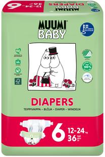Sauskelnės Muumi Baby, 6 dydis, 24 kg, 36 vnt.