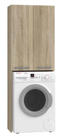 Spintelė virš skalbimo mašinos Pola DD, ąžuolo/smėlio, 30 cm x 64 cm x 183 cm