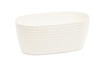 Gėlių vazonas Lamela 782-74, plastikinis, 38 cm x 18 cm, Ø 38 cm, kreminė sp.