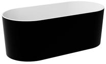 Vonia, laisvai pastatoma Besco Lova Black&White Matt, 160 cm x 74 cm x 57.5 cm, ovalas, balta sp./juoda sp.