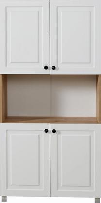 Spintelė Kalune Design Tuvalle 019, ąžuolo sp./balta sp., 39 cm x 80 cm x 160 cm