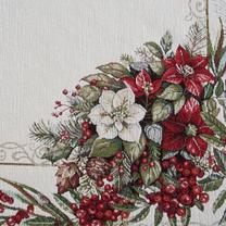 Kalėdinė staltiesė stačiakampė, balta sp./raudona sp./žalia sp., 180 cm x 140 cm