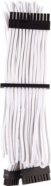 Vads Corsair Premium Sleeved 24-pin ATX cable Type 4 Gen 4 ATX 24pin Male, 1 x 20 + 4-pin ATX male, 0.61 m, balta krās.