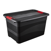 Kaanega hoiukarp, transportimiseks/esemete hoidmiseks, transpordiks Keeeper Eckhart, 52 l, punane v./grafiit v., 59.5 x 39.5 x 34 cm