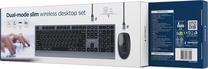 Belaidis klaviatūros ir pelės komplektas Gembird Dual-Mode Slim Set KBS-WPS-02-CYRL, EN/RU, juoda sp./pilka sp.