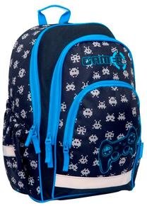 Skolas mugursoma Hama Black Gamer, zila krās./melna krās., 41 cm x 18 cm x 28 cm