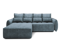 Kampinė sofa - lova Campo, mėlyna sp., kairinė, 196 x 265 cm x 88 cm