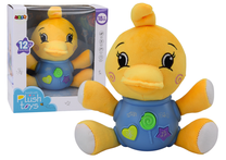 Interaktyvus žaislas, antis Lean Toys Plush, 19 cm, mėlyna sp./geltona sp.