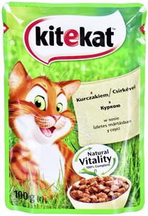 Šlapias kačių maistas Kitekat Natural Vitality, vištiena, 0.1 kg