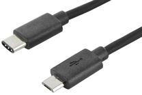 Vads Ednet USB 3.1 C, Micro USB B male, 1.8 m, melna krās.