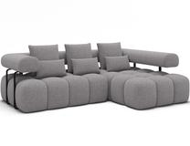 Kampinė sofa Levvi, pilka sp., 184 x 260 cm x 102 cm