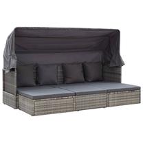 Lauko modulinė sofa VLX Garden Lounge 46158, pilka sp., 200 cm x 60 cm x 124 cm