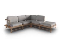 Kampinė lauko sofa Calme Jardin Belize CAL_RCO_152_F1_BELIZE3, pilka sp., dešininė, 230 cm x 220 cm x 74 cm