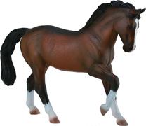 Фигурка-игрушка Collecta Warmblood Stallion 88827, 14.7 см, коричневый цв./черный цв.