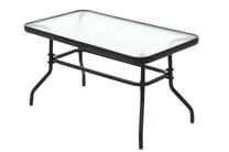 Lauko stalas 4Living Venetsia, skaidri sp./juoda sp., 50 cm x 90 cm x 50 cm