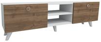ТВ стол Kalune Design Veco, белый цв./ореховый цв., 140 см x 31.6 см x 42 см
