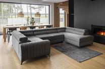 Kampinė sofa Louis Flores 4, pilka sp., dešininė, 202 x 347 cm x 92 cm