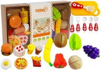 Rotaļu virtuves piederumi, augļi un dārzeņi Lean Toys Funny, daudzkrāsaina