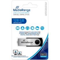 USB zibatmiņa MediaRange MR913, melns krās./sudraba krās., 128 GB