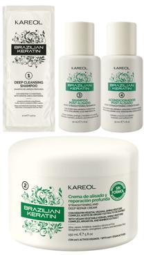 Matu kopšanas produktu komplekts, taisnošana Kareol Brazilian Keratin Extra Repairing Straightening Kit