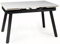 Valgomojo stalas išskleidžiamas John, balta sp./juoda sp., 120 - 180 cm x 85 cm x 76 cm