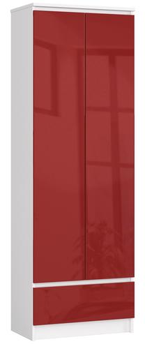 Biuro spinta Akord, balta sp./raudona sp., 180 cm x 60 cm x 35 cm