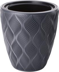 Gėlių vazonas Form Plastic Flow, plastikinis, 40 cm x 40 cm, Ø 40 cm, juoda sp.