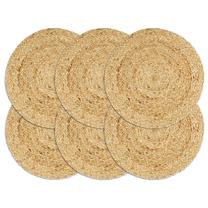 Stalo padėkliukas VLX Jute 133835, 38 cm x 38 cm x 38 cm, 6 vnt., Ruda sp.