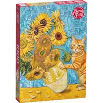 Puzle CherryPazzi Cat & Art, 70 cm x 50 cm, 1000 gab., daudzkrāsaina